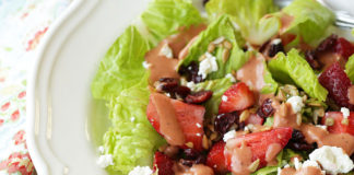 Strawberry salad recipe with goat cheese and cranberries